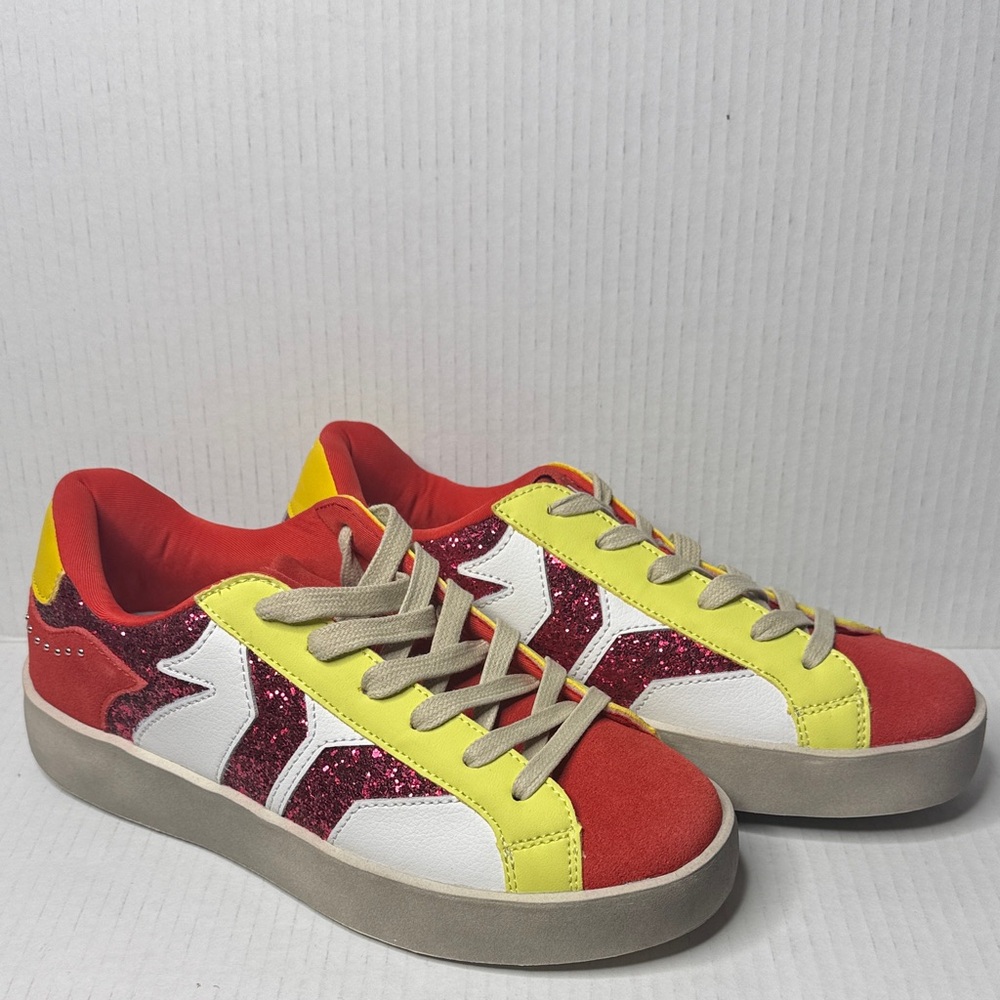 Culture of Brave COB Wing Play Hi Star Glitter Platform Sneakers Size